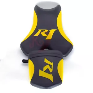 Front+Rear Driver Rider Passenger Seat For Yamaha YZF-R1 2004-2006 Black Yellow - Foto 1 di 7