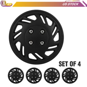 4X 13" Wheel Hub Caps Black For R13 Tires Rim All Makes Models Wheel Cover Kit - Picture 1 of 9