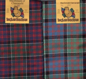 Scarf Clan Donald MacDonald of Clanranald Tartan Scottish Wool Plaid - Picture 1 of 3