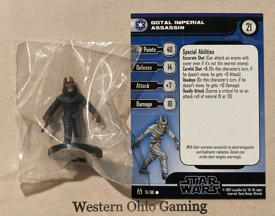 Star Wars Miniatures Gotal Imperial Assassin #36/60 NEW NIB The Force Unleashed - Image 1 of 1