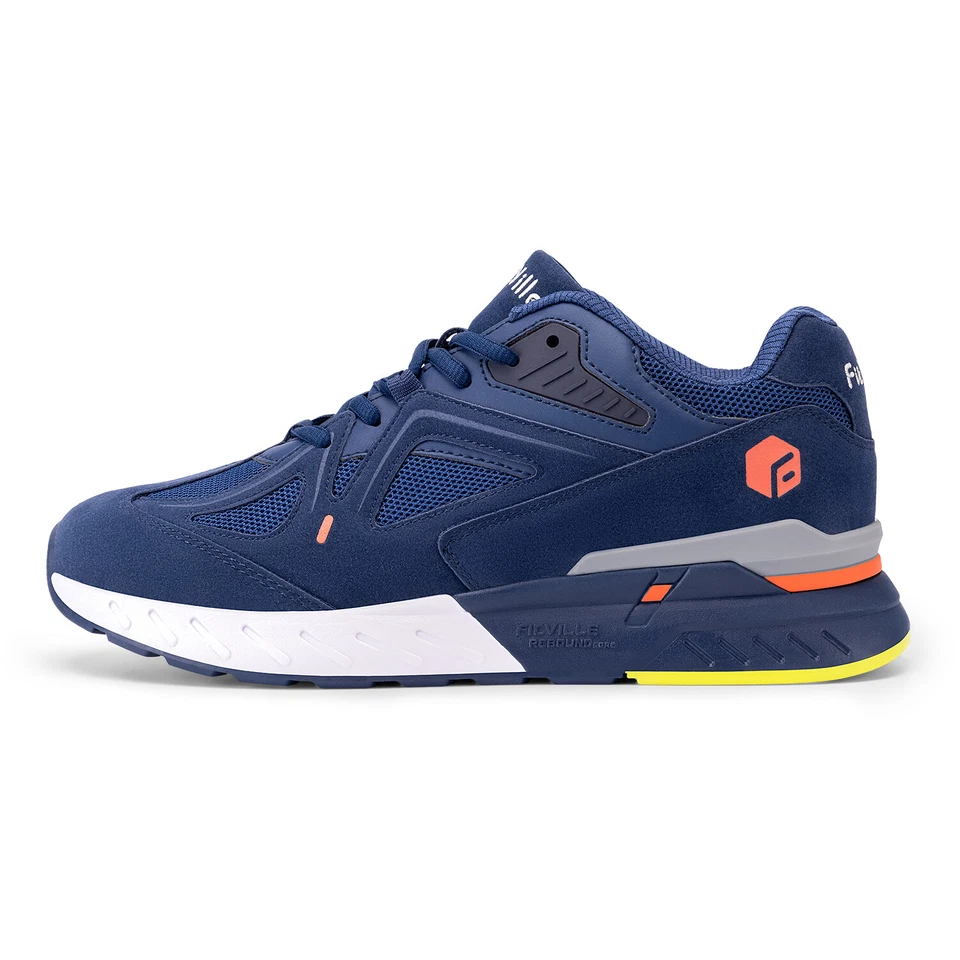 Tênis de caminhada FitVille masculino extra largo suporte arco pés chatos - Azul - Imagem 1 de 4