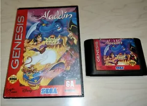 Cartucho de juego original Sega Genesis Disney's Aladdin con estuche sin manual - Imagen 1 de 4