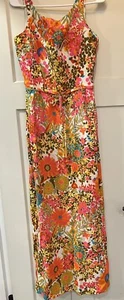 Vintage 1960s Flower Paisley Ira Curtis Retro Sleeveless Dress Women’s 6 8 ILGWA - Picture 1 of 13