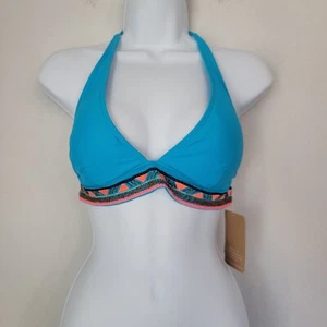 NWT Hobie Womens Bikini Swim Top, Blue Aztec Southwest Large - Picture 1 of 5