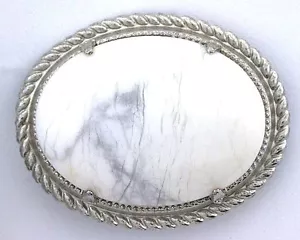 Weißer Howlith Oval Edelstein Edelstein Cabochon Versilbert Anstecknadel Brosche ebs5803 - Bild 1 von 2