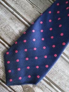 Charles Tyrwhitt London made in England Textured polka dot silk neck tie - Picture 1 of 7