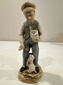 Vintage Japan Old Man With Dog Figurine - Picture 1 of 15
