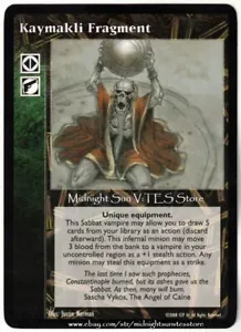 Kaymakli Fragment Black Miracles and Lies Storyline Promo V:TES VTES Vampire CCG - Picture 1 of 1