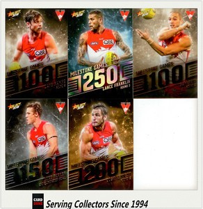 AFL Trading Card MILESTONES SUBSET MASTER TEAM SET-SYDNEY-2018 Footy Stars