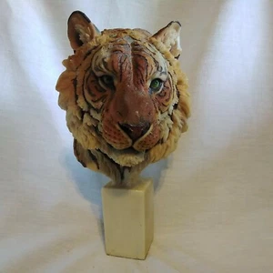 3D Tiger Head Resin Art Display Figure Statue Decor 9" - Picture 1 of 11