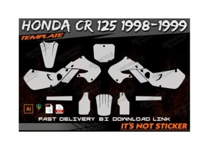HONDA CR 125 1998-1999 template vector 1/1 real scale EPS PDF CDR format - Picture 1 of 2