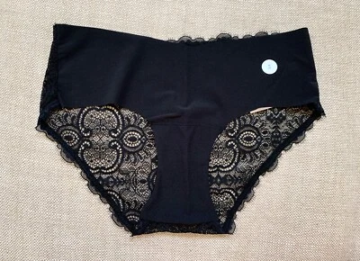 GILLY HICKS by Abercrombie Hollister PANTIES Black Lace Back Hiphugger M NWT - Image 1 of 3