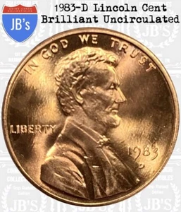 1983-D Lincoln Memorial Cent BRILLIANT UNCIRCULATED *JB's Coins* - Picture 1 of 4