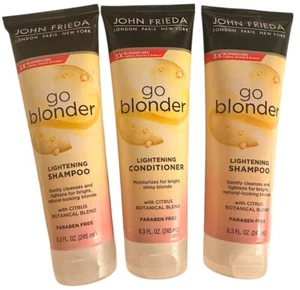 John Frieda Sheer Blonde Go Blonder Lightening 2 Shampoo and 1 Conditioner 3 Pak - Picture 1 of 2