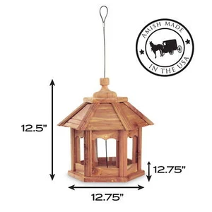 3 lb. Hopper Capacity,Pennington Cedar Gazebo Wild Bird Feeder,Weatherproof - Picture 1 of 10