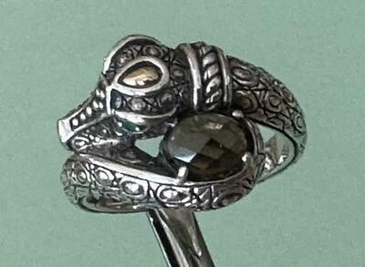 Anillo raro JAI John Hardy topacio plata esterlina oro 14K y gemas cocodrilo talla 10 Foto 1 de 4