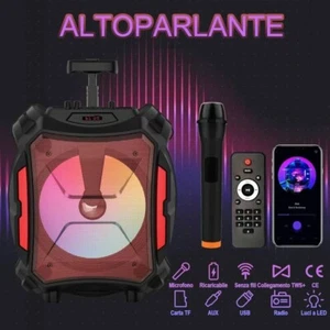 Cassa Altoparlante Bluetooth Ricaricabile Portatile Trolley Microfono ZQS12110 - Foto 1 di 12