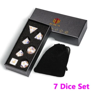 Poly Dice Set - Solid Resin (Butterfly) / RPG D&D Dungeons and Dragons DND DM - Picture 1 of 8