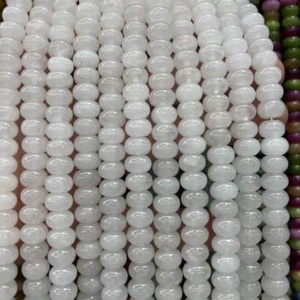 5x8 mm Natürlich Weiß Chalzedon Jade Rondell Zwischenring Perlen für Schmuck Herstellung Zum Selbermachen - Bild 1 von 6