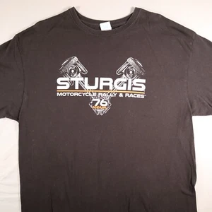 Sturgis Motorcycle Rally & Races 76th Annual Mens T Shirt 2016 XL Black Cotton - Picture 1 of 14