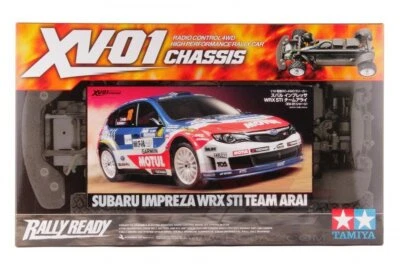 Tamiya 58528 1/10 RC 4WD Rally Car Kit XV01 Chassis Subaru Impreza WRX STi GRB - Image 1 of 3