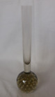 VINTAGE MID CENTURY GLASS CONTROLLED  BUBBLE BASE BUD VASE BROWN - 15cm