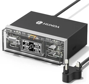 Ładowarka USB C 210W, wtyczka USB C z wyświetlaczem, 4-portowa szybka ładowarka PD PPS - Zdjęcie 1 z 7