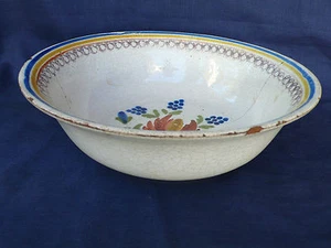 GRAND SALADIER OU BASSINE EN FAIENCE DE L'EST - XIXème - RESTAURATION ANCIENNE - Imagen 1 de 1