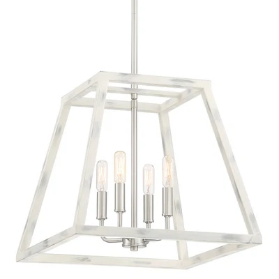 Designers Fountain 94954 Coastal Weathered White Rhode 4-Light 16"W Chandelier - Image 1 of 4
