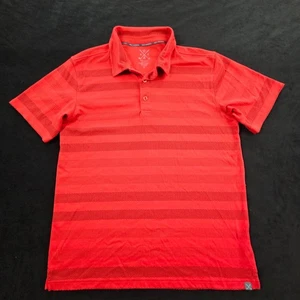 Golf America Red Striped Short Sleeve Cotton Blend Polo Shirt Men's L - Picture 1 of 7