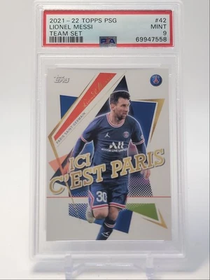 LIONEL MESSI 2021 TOPPS PSG TEAM SET ICI C'EST PARIS MINT PSA 9 Q5649 - Image 1 of 2