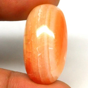 46.82 CT. Unheated Orange Agate Botswana Oval Cabochon - Picture 1 of 4