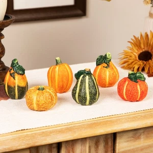 Northlight 6pc Fall Harvest Ceramic Pumpkins Decoration Set - Picture 1 of 8