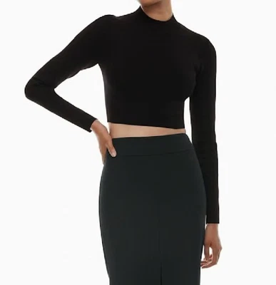 Aritzia LADIES’ BABATON SCULPT KNIT LEVEL TURTLENECK Size SMALL BLACK NWT S/O  - Imagem 1 de 4