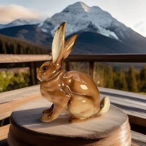 Figura de conejo marrón de porcelana Hutschenreuther Alemania orejas largas - Karl Tutter - Imagen 1 de 10