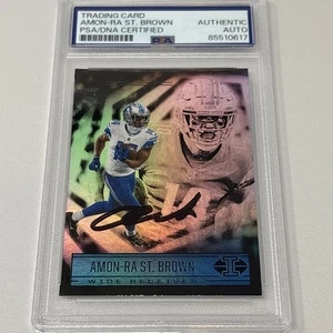 Signed 2021 Panini  Amon-Ra St. Brown #86 Trophy Collection  RC PSA DNA - Picture 1 of 3