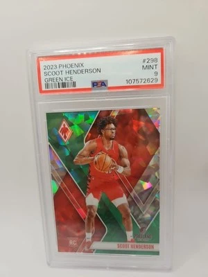 SCOOT HENDERSON 2023 PANINI PHOENIX #298 GREEN ICE # /149 ROOKIE RC GRADED PSA 9 - Image 1 of 2