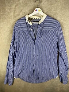 ZARA Casual Shirts Top Size L Mens Blue Long Sleeve - Picture 1 of 11