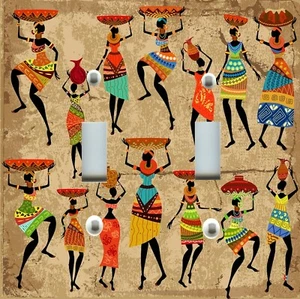 Light Switch Plate Cover AFRICA DECOR ~ AFRICAN WOMEN COLORFUL BASKETS - Picture 1 of 26
