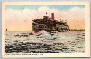 Postal de colección Montreal Quebec R & O Steamer Rapids King Lachine Rapids Canadá - Imagen 1 de 2