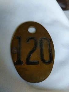 Brass Cow Tag #120 2 3/4 Inch By 2 Inch (K) - Picture 1 of 2