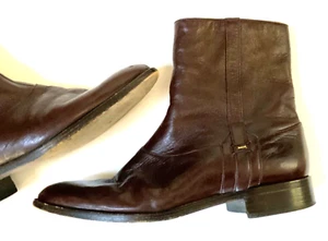 BALLY Men's Boots-Vintage-8.5 EEE Made in ITALY Brown Zip Up Ankle Boots Mod - Picture 1 of 14