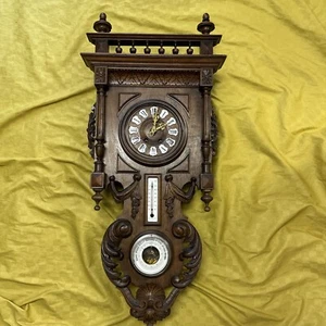Gründerzeit Wanduhr Thermometer Barometer Historismus Regulator Pendeluhr Uhr - Bild 1 von 15