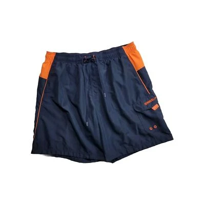 Speedo Swim Trunks Men's Size XL Orange Navy Shorts Blue Drawstring - Image 1 of 4