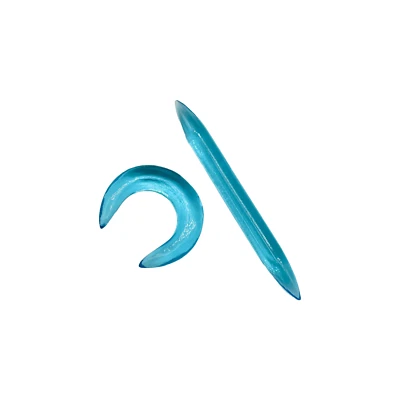 Blue Topaz Tribal Septum Crescent Horseshoe Pincher & Spike Tusk Gauges Set - Image 1 of 4