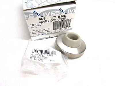 LOT OF (9) IVES SATIN CHROME CONCAVE BUMPERS DOOR STOPS, 406 1/2 B26D — 第 1/2 张图片