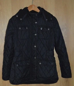 Crew Clothing Company Black Quilted Zip Up Fleece Lined Jacket - UK10 - Picture 1 of 8
