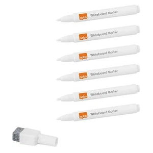 Nobo 1915444 Whiteboard-Marker Tafelschreiber weiß, 6 Stück mit Radierer - Bild 1 von 1