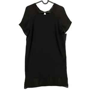 RRP €79 ZARA BASIC Black Crew Neck Short Sleeves Shift Dress Size M - Picture 1 of 9