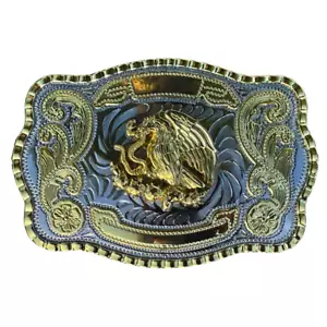 Large Mexican Emblem Western Belt Buckle, Hebilla Mexicana - Picture 1 of 9